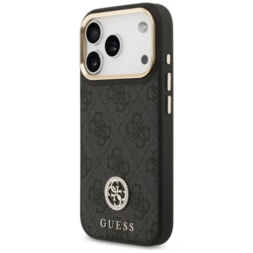 iPhone 17 Pro Guess 4G Strass Logo & Big Strap Metal Buttons MagSafe tok Fekete - 2