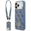 iPhone 17 Pro Max Guess 4G Strass Logo & Big Strap Metal Buttons MagSafe kék tok