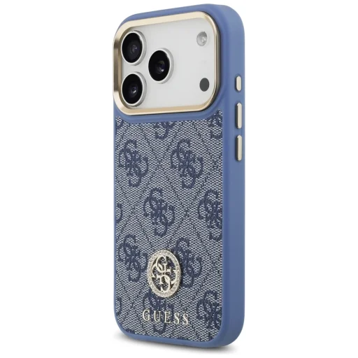 iPhone 17 Pro Guess 4G Strass Logo & Big Strap Metal Buttons MagSafe tok Kék - 2