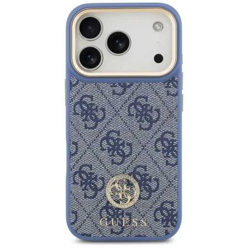 iPhone 17 Pro Guess 4G Strass Logo & Big Strap Metal Buttons MagSafe tok Kék - 3