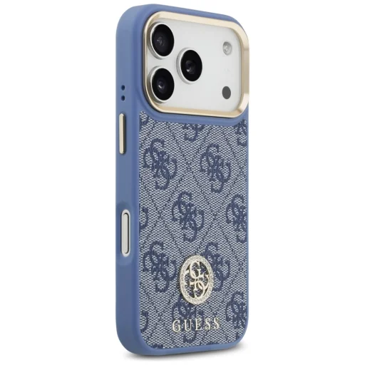 iPhone 17 Pro Guess 4G Strass Logo & Big Strap Metal Buttons MagSafe tok Kék - 4