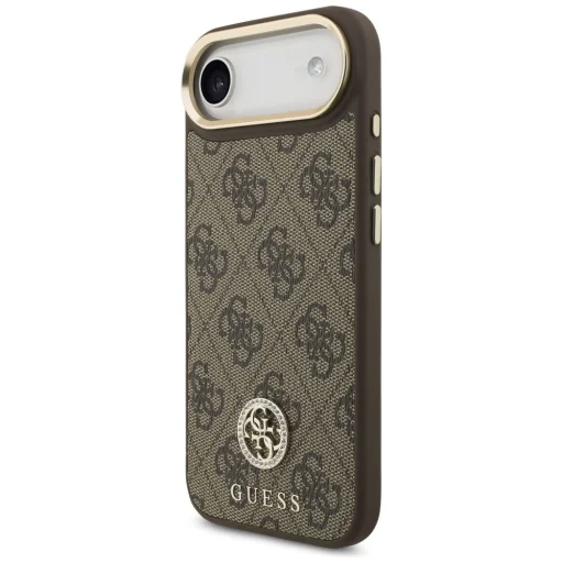 iPhone 17 Air Guess 4G Strass Logo & Big Strap Metal Buttons MagSafe tok Barna tok - 8