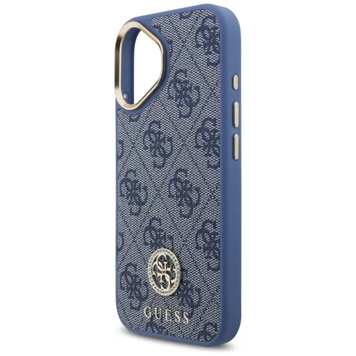 iPhone 17 Guess 4G Strass Logo & Big Strap Metal Buttons MagSafe tok kék - 6
