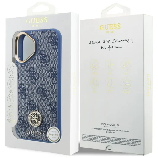 iPhone 17 Guess 4G Strass Logo MagSafe tok kék - 8