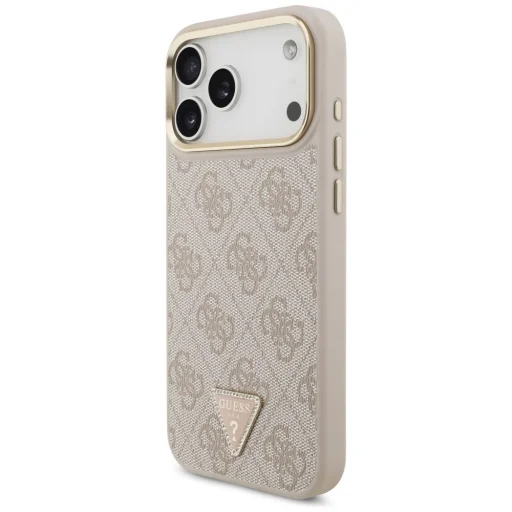 iPhone 17 Pro Max Guess 4G háromszög logó és nagy szíj fém gombok MagSafe rózsaszín tok - 2