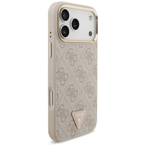 iPhone 17 Pro Max Guess 4G háromszög logó és nagy szíj fém gombok MagSafe rózsaszín tok - 4