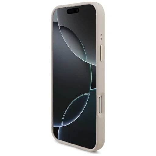 iPhone 17 Pro Max Guess 4G háromszög logó és nagy szíj fém gombok MagSafe rózsaszín tok - 5