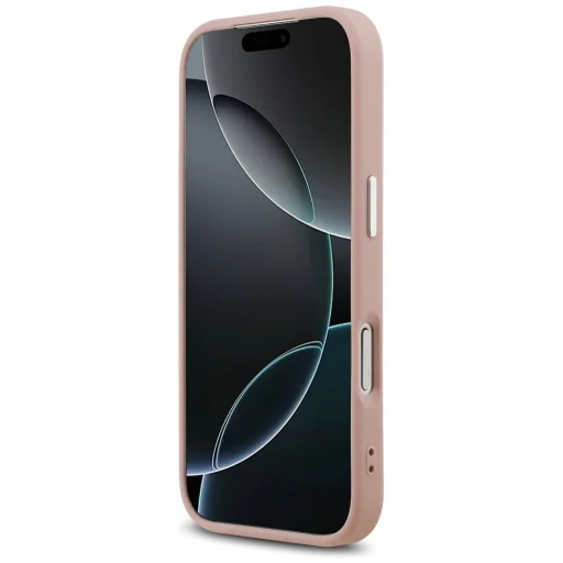 iPhone 17 Pro Guess Glitter Triangle Logo MagSafe tok rózsaszín - 5