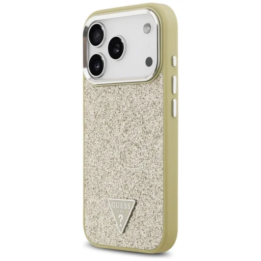 iPhone 17 Pro Guess Glitter Triangle Logo MagSafe tok arany - 2
