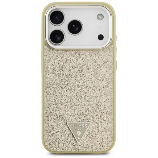iPhone 17 Pro Guess Glitter Triangle Logo MagSafe tok arany - 3