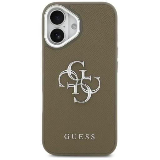 iPhone 17 Pro Guess Grained Big 4G Classic Logo barna tok - 3