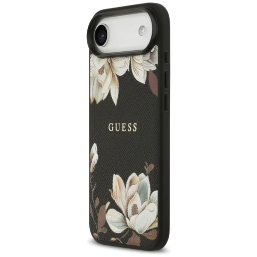 iPhone Air Guess Grained Flowers Classic Logo MagSafe tok fekete - 2