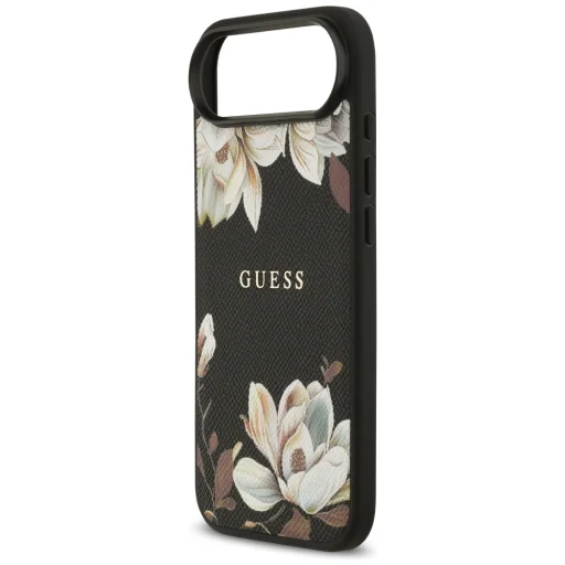 iPhone Air Guess Grained Flowers Classic Logo MagSafe tok fekete - 6