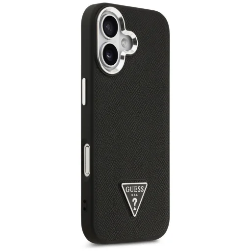 iPhone 17 Guess Grained Triangle Logo MagSafe tok fekete, - 4