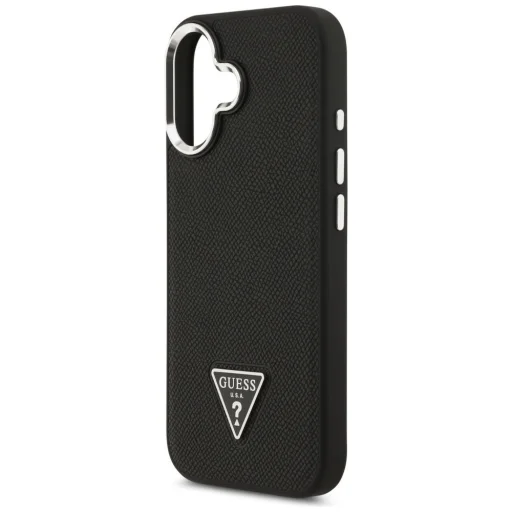 iPhone 17 Guess Grained Triangle Logo MagSafe tok fekete, - 6