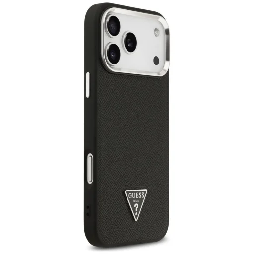iPhone 17 Pro Guess Grained Triangle Logo MagSafe tok fekete, - 4