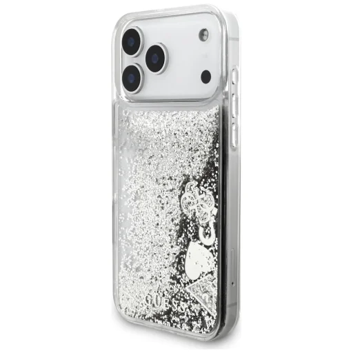 iPhone 17 Pro Max Guess Liq. Glitter Charms Ezüst tok - 2
