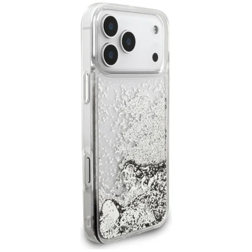 iPhone 17 Pro Max Guess Liq. Glitter Charms Ezüst tok - 6