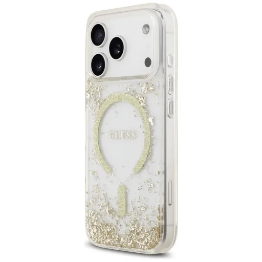 iPhone 17 Pro Guess Resin Bottom Glitter MagSafe tok arany - 2