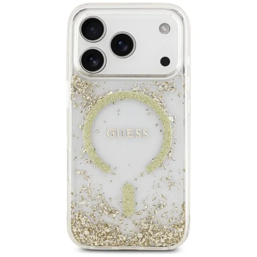 iPhone 17 Pro Guess Resin Bottom Glitter MagSafe tok arany - 3