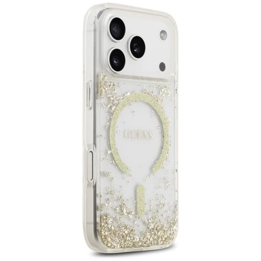 iPhone 17 Pro Guess Resin Bottom Glitter MagSafe tok arany - 4