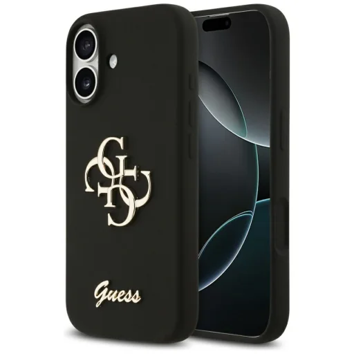 iPhone 17 Guess Szilikon Big 4G Script tok fekete - 1
