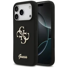 iPhone 17 Pro Guess Silicone Big 4G Script tok fekete