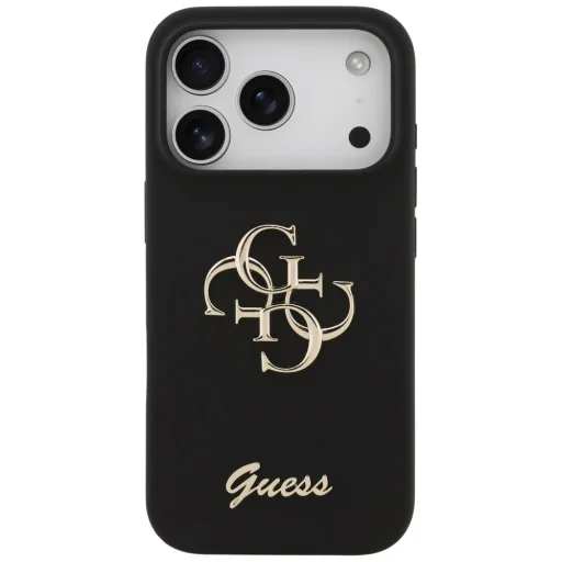 iPhone 17 Pro Guess Silicone Big 4G Script tok fekete - 3