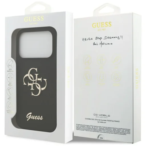 iPhone 17 Pro Guess Silicone Big 4G Script tok fekete - 8