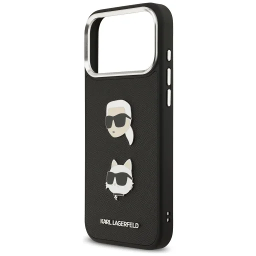 iPhone 17 Pro Max Karl Lagerfeld FW Grained Karl & Choupette Fejek és Logó Fekete tok - 6
