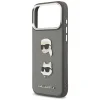 iPhone 17 Pro Max Karl Lagerfeld FW Grained Karl & Choupette Fejek Tűk & Logo Szürke tok - 6