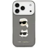 iPhone 17 Pro Karl Lagerfeld FW Grained Karl & Choupette Heads Pins & Logo szürke tok thumbnail