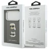 iPhone 17 Pro Karl Lagerfeld FW Grained Karl & Choupette Heads Pins & Logo szürke tok thumbnail