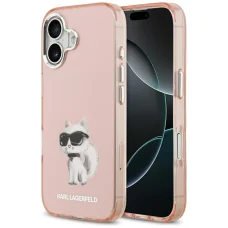 iPhone 17 Karl Lagerfeld IML Aquarelle Choupette & Logo MagSafe rózsaszín tok