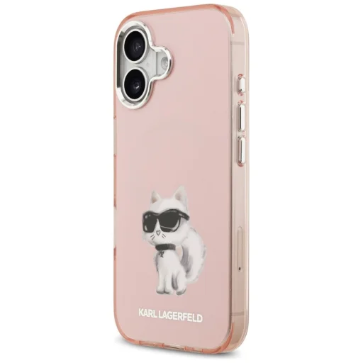iPhone 17 Karl Lagerfeld IML Aquarelle Choupette & Logo MagSafe rózsaszín tok - 2