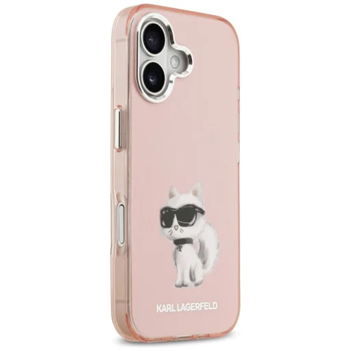 iPhone 17 Karl Lagerfeld IML Aquarelle Choupette & Logo MagSafe rózsaszín tok - 4