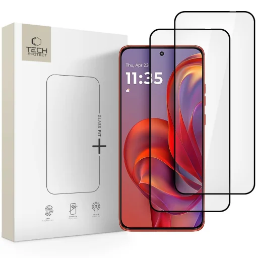 Motorola Edge 50 Neo / 60 Neo üvegfólia Tech-Protect Glass Fit+ 2-pack fekete - 1