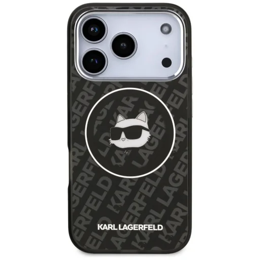 iPhone 17 Pro Max Karl Lagerfeld IML Choupette Fej   Logó MagSafe fekete tok - 3
