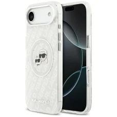 iPhone 17 Air Karl Lagerfeld IML Glitter Karl & Choupette fejek logó MagSafe szürke tok