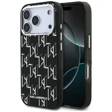 iPhone 17 Pro Max Karl Lagerfeld IML KL Monogram MagSafe tok Fekete
