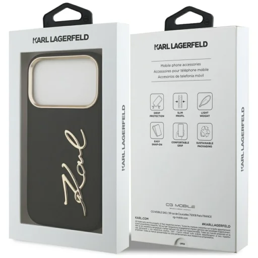 iPhone 17 Pro Karl Lagerfeld Karl Script Logo fekete tok - 8
