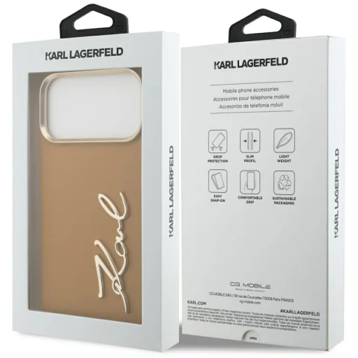 iPhone 17 Pro Max Karl Lagerfeld Karl Script Logo barna tok - 8