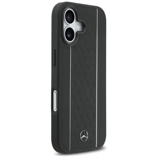 iPhone 17 Mercedes bőr csillag minta csíkok MagSafe tok fekete tok - 4