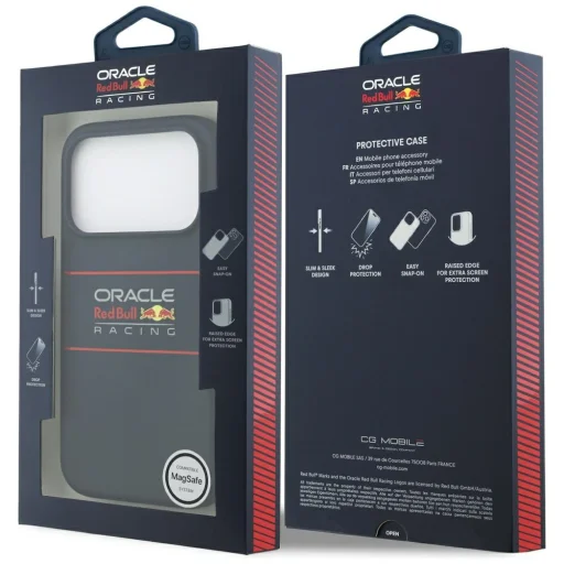 iPhone 17 Pro Red Bull Szilikon Vízszintes Központi Logó MagSafe tok Sötétkék - 8