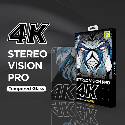 iPhone 17 Pro D+ Max 4K Privacy - Lito - Fekete üvegfólia - 3