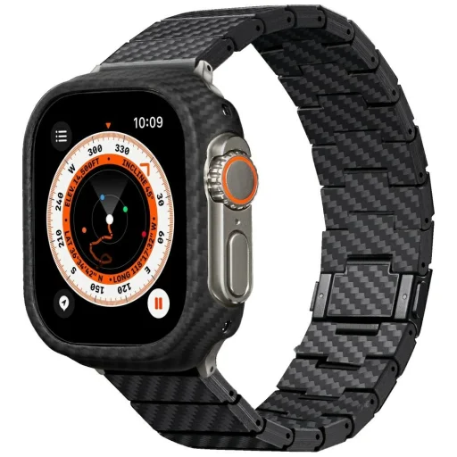 Apple Watch szíj PITAKA Carbon Fiber Modern fekete-szürke (42/44/45/46/49mm) - 1