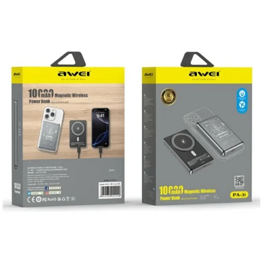 Indukciós powerbank Awei PA-31 10000mAh MagSafe szürke - 2