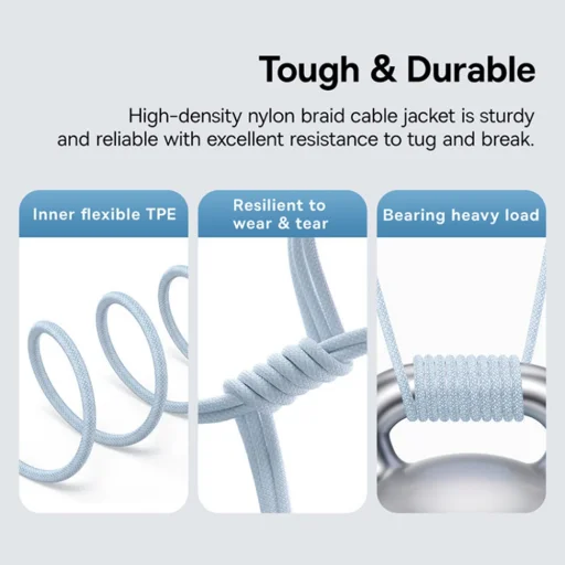 Type-C to Type-C Galaxy Blue Baseus Data Cable Gem (P10373000311-00) Szupergyors töltés 100W, 1m - 6