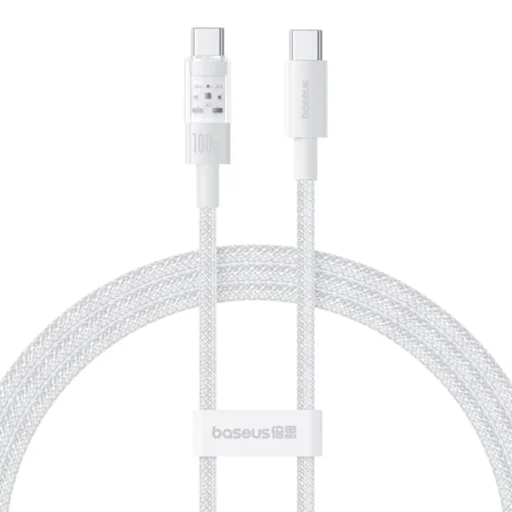 Data Cable Gem, Type-C to Type-C, Super Fast Charging 100W, 1m Moon White Baseus - 1