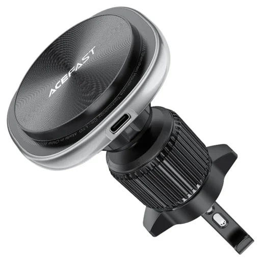 Autós tartó Acefast D41 vezeték nélküli töltéssel - légbefúvóra, mágneses fogás, USB-C, 15W, 4.7 - 6.9" telefonokhoz - Ezüst - 3